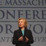 Hillary Clinton spoke during the Massachusetts Conference for Women at Boston Convention & Exhibition Center. 